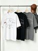100% Cotton Men's 3-Pack T-shirts Polo Player Silhouette With Chamansiess Text Print Crew Neck Short Sleeve Casual Tops In Black White Gray_viptrois.com