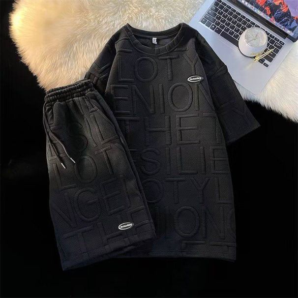Men's Clothing Cool And Handsome Suits For Boys, New Summer Styles, Sports And Leisure, Handsome Short Sleeved Shorts Suits, Men's High End Wear_viptrois.com