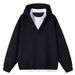Unisex Oversized Hoodie – Minimalist Two-Tone V-Neck Pullover With Drop Shoulder (M-XXXL)_viptrois.com