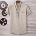 Men's Clothing Shirt Casual Short Sleeved Lapel Shirt Solid Color Men_viptrois.com