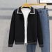 Men's Clothing Men's Japanese Minimalist Cardigan - Double-Zip Knit Sweater Coat With Notch Lapel, Oversized Relaxed Fit (Navy/Black/Olive Green)_viptrois.com