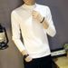 Pure Autumn Winter Sweater Mid-Neck Trendy Men's Fleece-Lined Thickened Base Shirt Slim Fit Half-High Neck Knitwear_viptrois.com