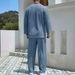 Men's Clothing new men's commuter suit casual shirt long sleeved trousers men's outing trend_viptrois.com