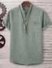 Men's Clothing Shirt Casual Short Sleeved Lapel Shirt Solid Color Men_viptrois.com