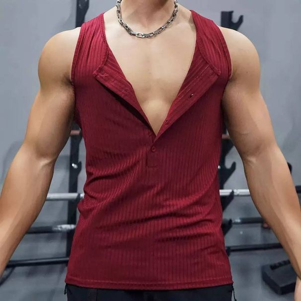 2025 Summer Knitted Vertical Stripe Fitness Sports Leisure Slim-fitting Wide Shoulder Tank Top_viptrois.com
