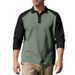 American-style Men's Polo Shirt For Autumn And Winter In Foreign Trade, Color-blocked Casual Golf Lapel Long-sleeved T-shirt As The Base Layer_viptrois.com