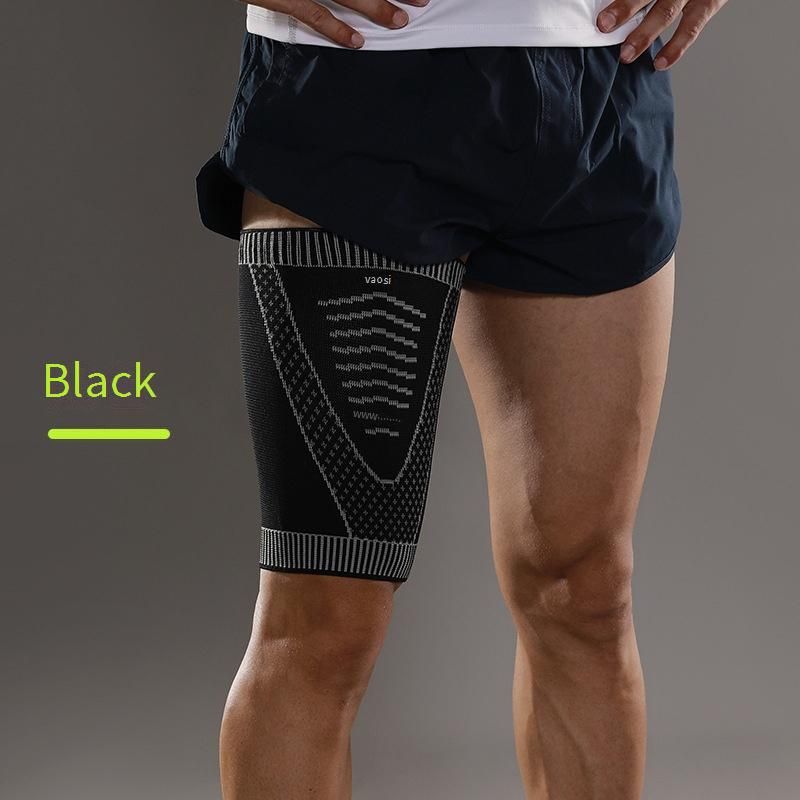 VBOSI Thigh Support Pads For Sports - Breathable Compression Leg Sleeves For Running, Football, Basketball, Volleyball & Fitness (Black, M/L/XL)_viptrois.com