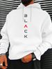 Men's Autumn And Winter Casual Fashionable Loose Hooded Sweatshirt BLACK Letter Pattern Printed Warm Long Sleeved Pullover_viptrois.com