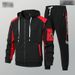 Youth Sportswear Set - Hooded Jacket & Pants, Lightweight Polyester Blend For Men & Teens (Multiple Colors & Sizes)_viptrois.com