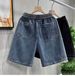 Men's Summer Trendy Denim Shorts Straight Leg Five Point Casual Embroidery Versatile New_viptrois.com