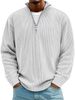 2026 Autumn/Winter New Men's Casual Round-neck Zip Cotton Canvas Long-Sleeve Polo Shirt Sweatshirt_viptrois.com