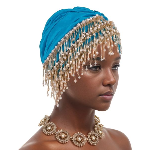 Women's Scarves New Heavy Duty Multi Layer Tassel Hat Baotou Hat Muslim Hat_viptrois.com
