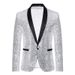 Men's Shiny Sequin Blazer Jacket For Winter - Slim Fit Party Wear With Metallic Effect_viptrois.com