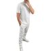 Men's Clothing Slim Round Neck Pullover Short Sleeved Trousers Two Piece Suit Casual Solid Color Sports Men_viptrois.com