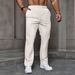 Men's Clothing New Leisure Jacquard Drawstring Loose Leisure Solid Color Pocket Sports Trousers Men_viptrois.com