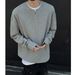 Unisex Autumn Couple Hoodie Long Sleeve Waffle Knit Pullover Loose Fit Casual T-Shirt (Black, Light Grey, Beige)_viptrois.com