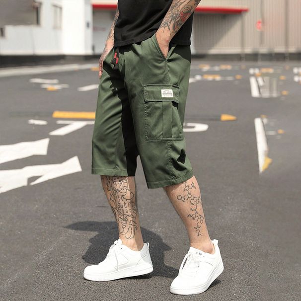 2025 New Men's Cropped Summer Workwear Mid-Length Shorts Thin American Style Simple Casual Pants_viptrois.com