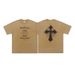 Autumn American Style Washed Salted Cross Loose Cotton Short Sleeve T-Shirt Unisex Street Versatile_viptrois.com