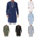 Men's Clothing Fashionable Simple Long Embroidered Muslim Robe_viptrois.com