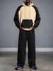 Men's Fleece-Lined Hooded Sweatshirt & Jogger Pants Set - Casual Loungewear With Color Block Design For Autumn Winter_viptrois.com