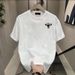 Men's Clothing sleeved T shirt for men and women, casual and versatile, loose round neck short sleeved top, large size bottoming shirt_viptrois.com