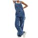 Men's Clothing Couples Outfit Men's Bib Denim Jumpsuit Ripped Denim Overalls Trousers_viptrois.com