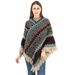 Women's Shawls Colorful Ethnic Style Pullover Poncho Women's Acrylic Knitted Cloak Warm Autumn And Winter Shawl_viptrois.com