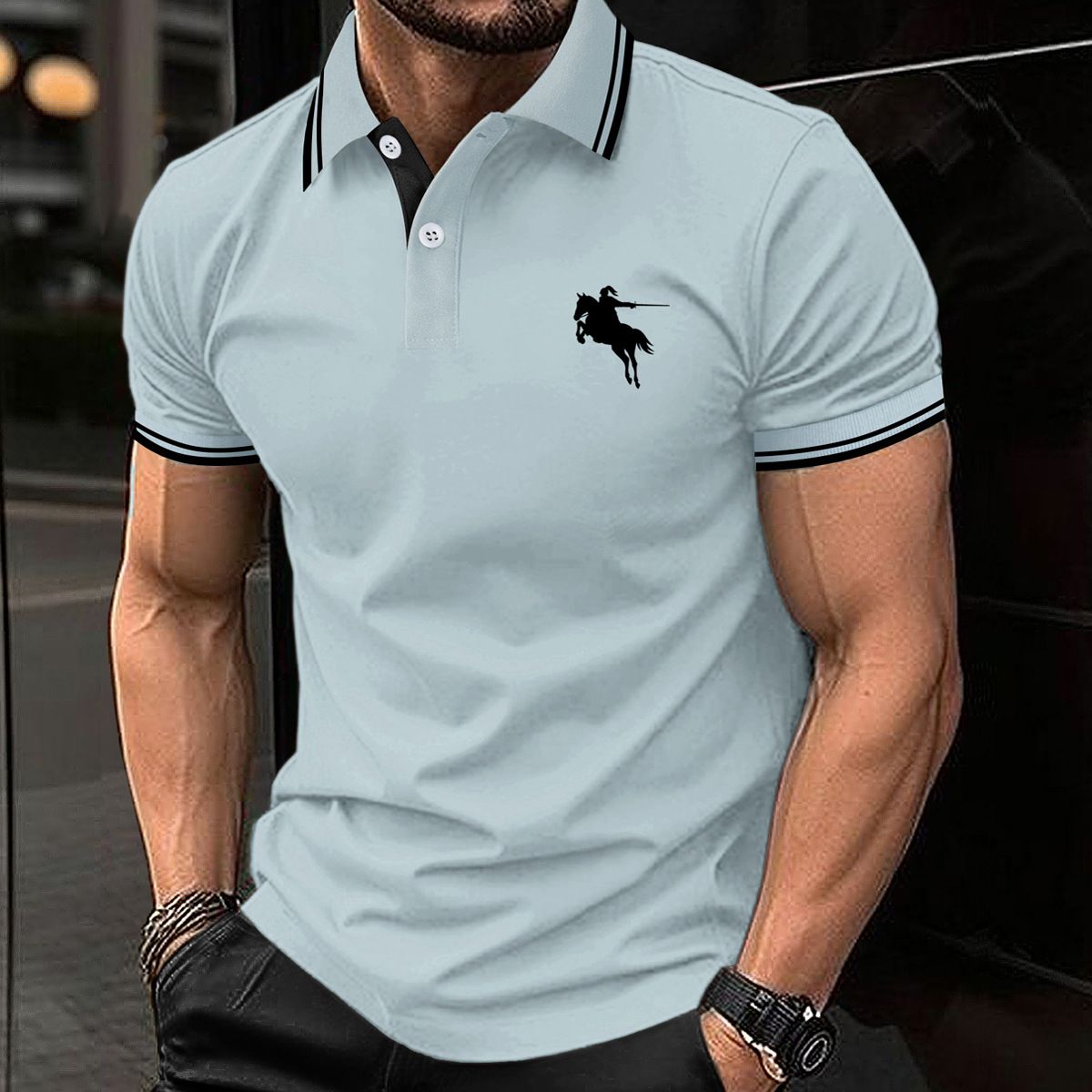 Men's Slim Fit Polo Shirt - Short Sleeve, Breathable Polyester, Stylish & Comfortable For Summer (S-2XL, 20 Colors)_viptrois.com