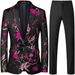 Modern Men's Business Casual Suit Set Inspired Slim Fit Wedding & Party Blazer With Contrast Pants (Rose/Blue/White/Silver/Red/Green/Black)_viptrois.com