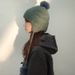 2024 Autumn/Winter Green Knitted Wool Women's Ear Protector Flying Warm and Versatile, Show off Face Small Skiing Lei_viptrois.com