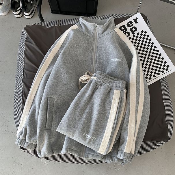 Men's Zip-Up Track Jacket - Vintage Hong Kong Style Casual Hoodie With Stand Collar & Color Block Design_viptrois.com