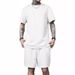 Men's Athletic Lounge Set – Minimalist Cotton-Blend T-Shirt & Mid-Thigh Shorts 2-Piece Outfit (S-XXXL, 5 Neutral Colors)_viptrois.com