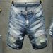 Style DSA Handmade Distressed Jeans Men's Personality Shorts Painted Five-Point Mid-Length Pants_viptrois.com