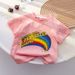 Children's Short Sleeved Summer New 2025 Girls T Shirt Baby Girl Rainbow Cartoon Short Sleeved Korean Version Top Children's Clothing T Shirt_viptrois.com