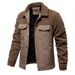 "Men's Patchwork Lambswool Jacket – European-Sized Autumn & Winter Coat With Casual Cross-Border Style (Black/Khaki/Green/Dark Blue, S-XXL)"_viptrois.com