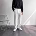 Men's Clothin Style White Suit Trousers Men's High End Loose Straight Leg Mopping Trousers Casual Versatile Suit Trousers Suit Trousers Trendy_viptrois.com