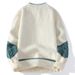 1 Half Turtleneck Men 2025 Winter New Korean Version Loose Fashion Color Block Knitted Sweater Men's Base Shirt_viptrois.com