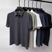 Polo Shirt Men's Summer New Solid Color Lapel Half Sleeved Shirt Top Trendy Short Sleeved T Shirt_viptrois.com