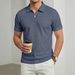 Premium Nylon Stretch Polo Shirt For Men – Breathable Golf & Casual Wear With Checkered Jacquard, Moisture-Wicking Short Sleeve_viptrois.com