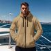 Hot Sale Men's Solid Color Zipper Sweater Sports Leisure European Size Hoodie Cardigan Jacket_viptrois.com