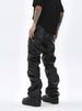 Men's Clothing High street style pleated niche design leather pants unisex same style brand loose wide leg straight long pants_viptrois.com