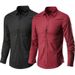 Foreign Trade Men's Non Iron Long Sleeved White Shirt Slim Fit Business Professional Formal Wear Korean Style Trendy Bottoming Shirt Black Inch_viptrois.com