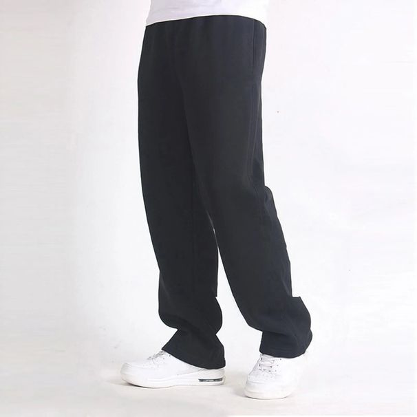 Spring Men Plus Size Solid Baggy Loose Elastic Cotton Sweatpants Casual Pants Autumn Straight Trousers_viptrois.com