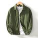 Men's Clothing Solid Color Long Sleeved Shirt Retro Loose Casual Pocket Baseball Jacket_viptrois.com