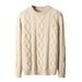 Nordmann 24 Autumn Winter 5-Needle Thickened Crew Neck Men's Long Sleeve Pullover Sweater Diamond Twist Wool Knitted Base Layer_viptrois.com