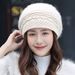 Outdoor Knitted With Fleece Lining, Thickened Beret, Korean Style Hat, Rabbit Fur For Women, Winter Warm Hat_viptrois.com