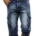 Men's Clothing Men's Overalls Mid Length Pants With Multiple Pockets Casual Denim Cropped Shorts_viptrois.com