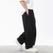 Men's Clothing Textured Silhouette Casual Pants Men's Spring And Summer New Loose Drape Slightly Tapered Bloomers Split Design Trendy Brand Trousers_viptrois.com