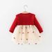 Mother & Kids Autumn New Girls Long Sleeved Dress Baby Girl Pineapple Mesh Princess Dress_viptrois.com