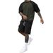 "Men's Summer Casual Short Sleeve T-Shirt & Cargo Shorts 2-Piece Set - Breathable Polyester Blend, Streetwear Style S-XXXL (Yellow Caramel, Gray)"_viptrois.com